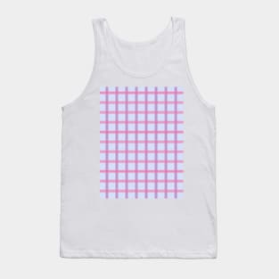 Retro geometric grid pattern in light blue, pink and lavender Tank Top